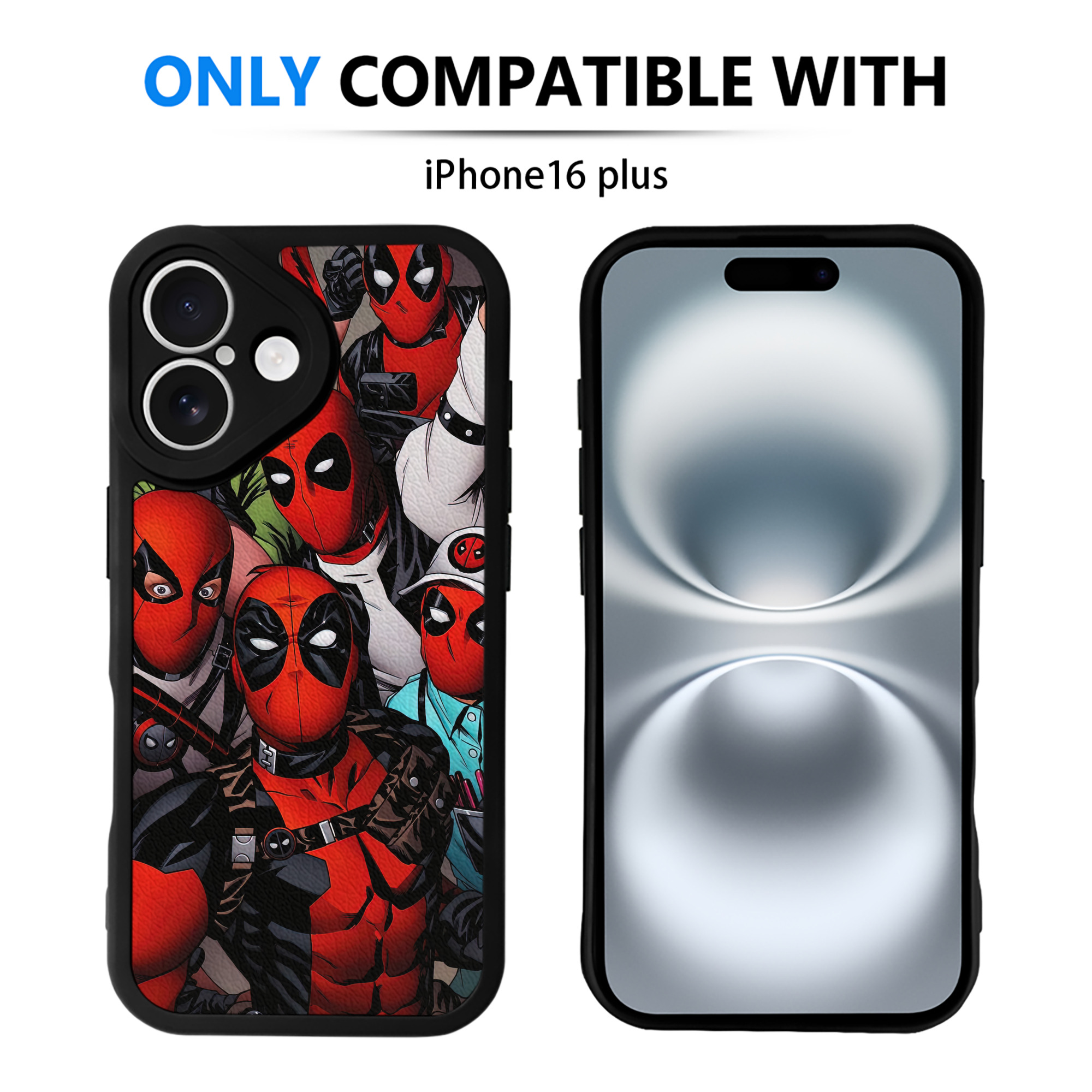 （画像用） Deadpool デッドプール 【iPhone 16シリーズ対応】シリコンスマホケース（レザー調） 材質：シリコン